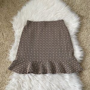 {LOFT} Jacquard Ruffle Trim Mini Skirt - Women's XS Petite